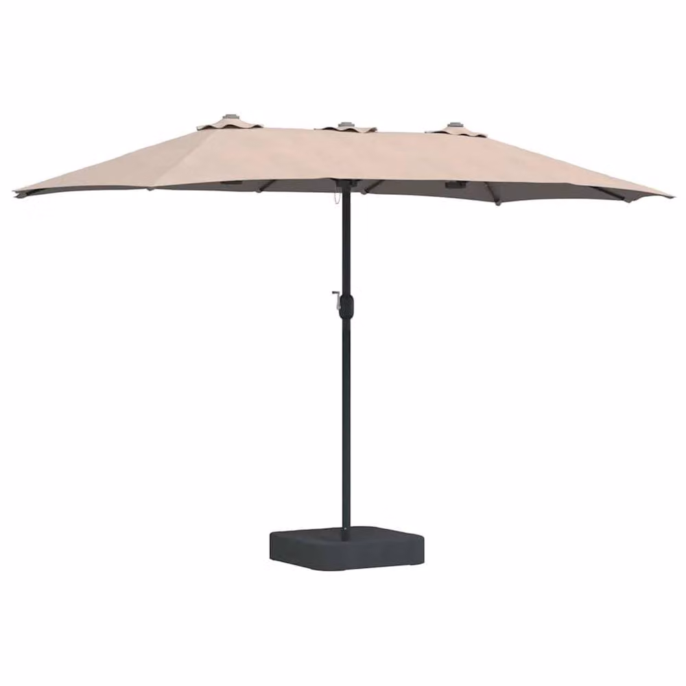 Berkfield Home Modern Folding Garden Parasol in Beige, W/D/H: 385 x 209 x 244 cm – 3