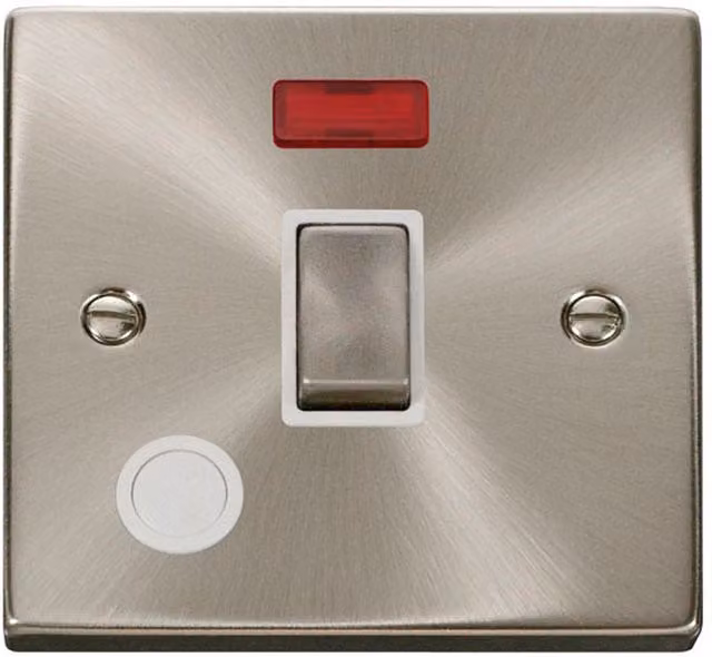 SE HOME 1 Gang 20A Ingot DP Surface Switch with Flex and Neon in Brushed Chrome and White