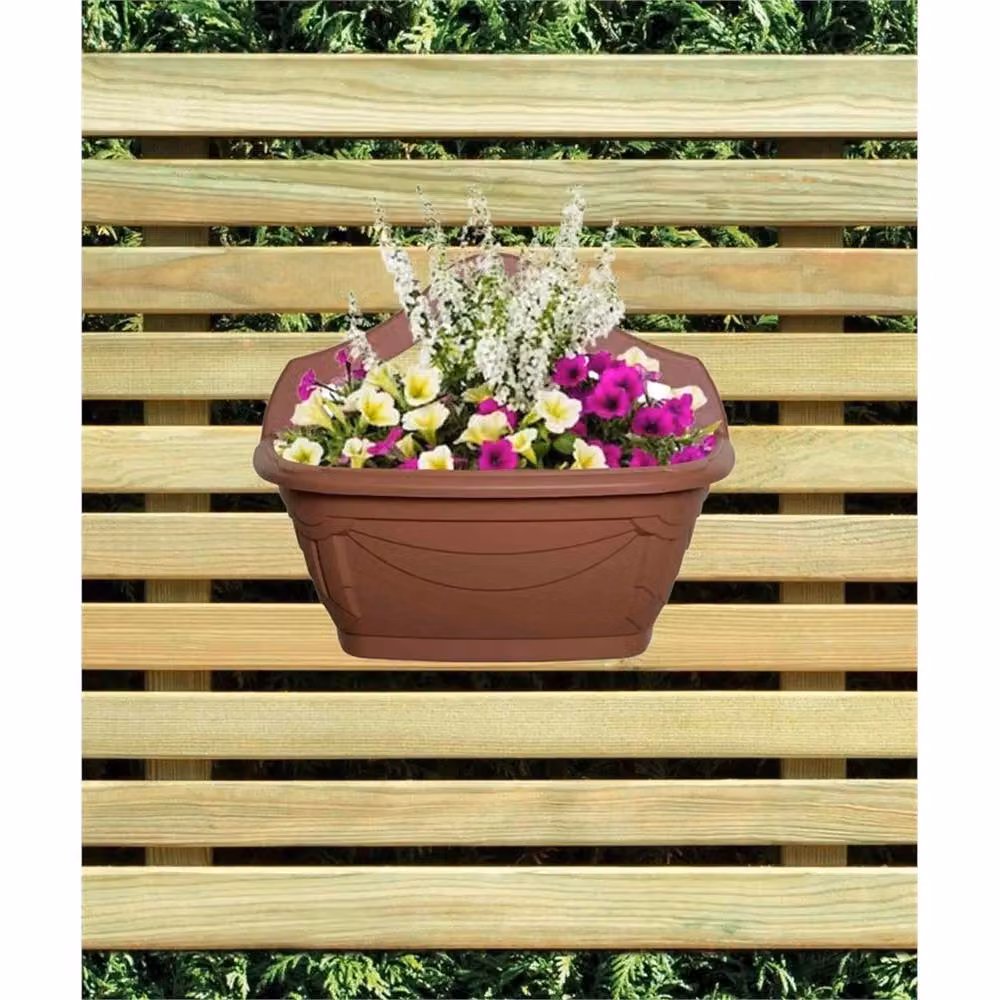 VOGREX Venetian Style Terracotta Hanging Flower Pot Set, 6x Brown Wall Planters, 31 cm – 3
