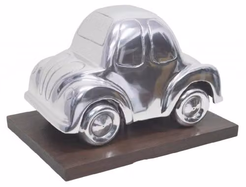 Homescapes VW Beetle Oldtimer Metal Tabletop Ornament in Silver, W/D/H: 21.5 x 26.5 x 26.5 cm – 3