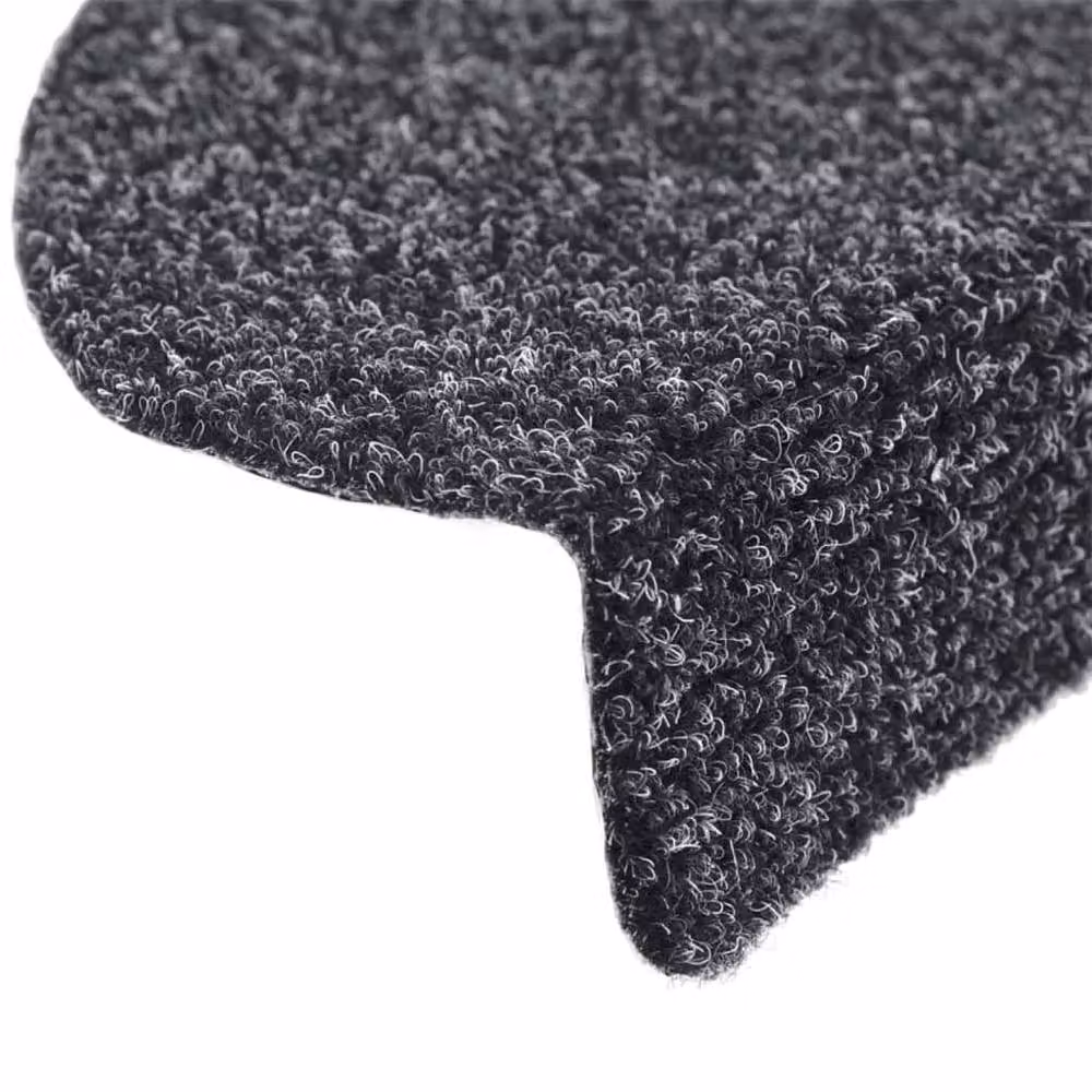 Berkfield Home 15-Piece Self-Adhesive Grey Needle Punch Stair Mats, W/D/H: 65 x 21 x 4 cm – 4