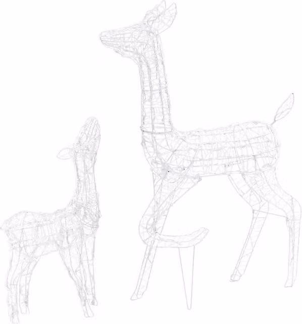 Berkfield Home Acrylic Reindeer Family Christmas Decoration with 160 Cold White LEDs – 1