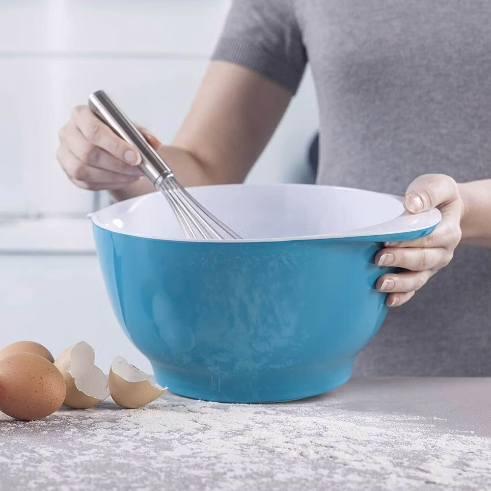 Zeal Melamine Non Slip Round Mixing Bowl, 4 l, Turquoise and White – 2