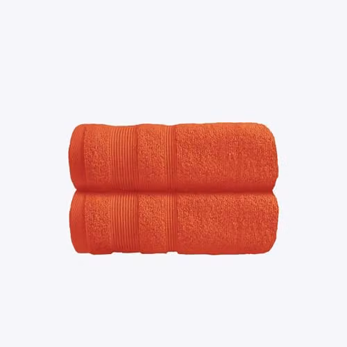 Allure Bath Fashions Pack of 2 Fluffy Cotton Hand Towels with Border in Terracotta, W: 50 cm, H: 85 cm – 5