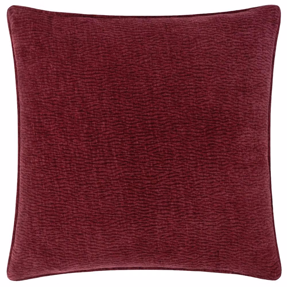 Yard Heath Red Washed Velvet Textured Square Cushion, W x D: 50 x 50 cm – 2