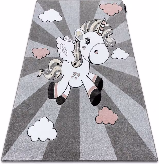 RugsX Petit Grey Kids Motif Rectangular Rug, W: 80 cm, L: 150 cm – 1