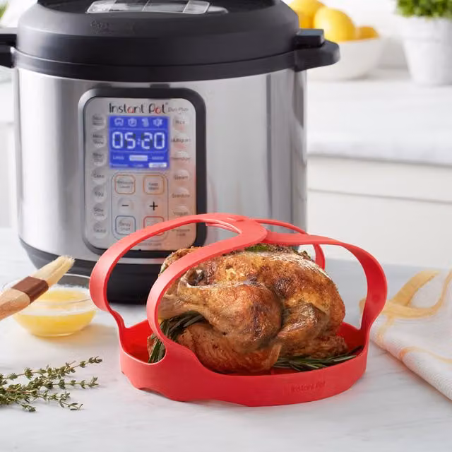 Instant Pot Red Silicone Round Sling, Heat Resistant and Dishwasher Safe
