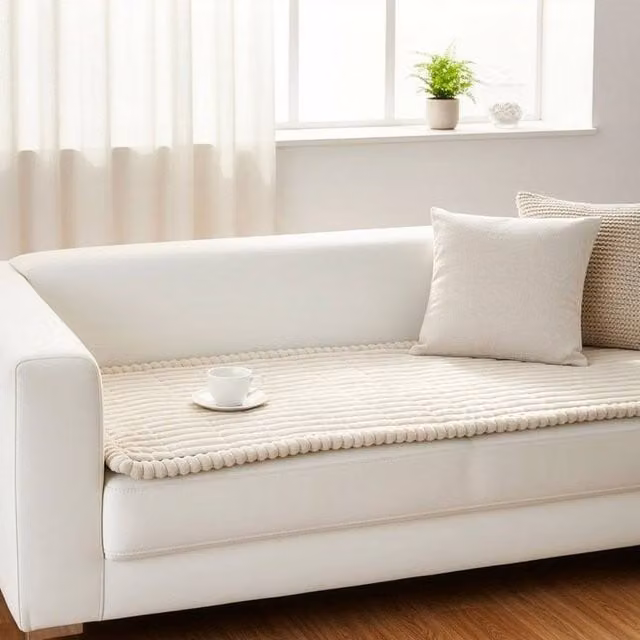 EONLION Washable Thick Sofa Cover in White, W/D: 120 x 90 cm
