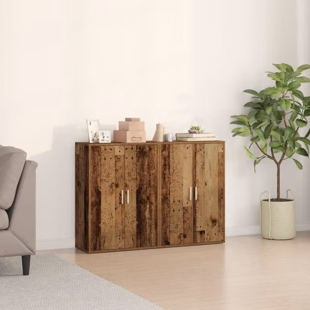 Berkfield Home Buffet Sideboard in Old Wood Brown, W/D/H: 120 x 31 x 84 cm