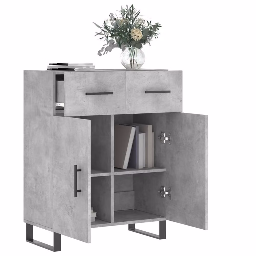 Berkfield Home Modern Sideboard in Grey, W: 69.5 cm, D: 34 cm, H: 90 cm – 2
