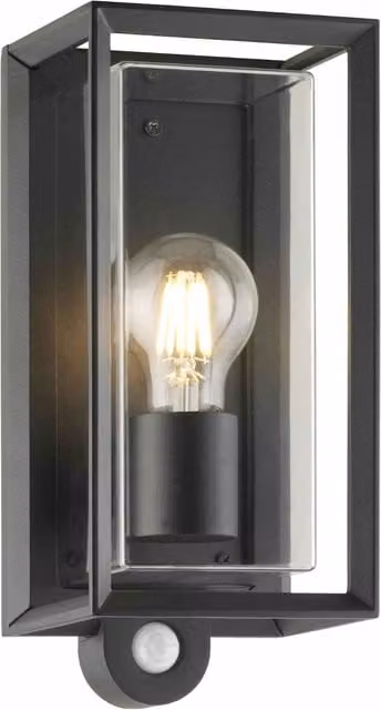 First Choice Lighting Brandon Black Motion Sensor Outdoor Wall Light with Timer and Replaceable LED Bulb – 1