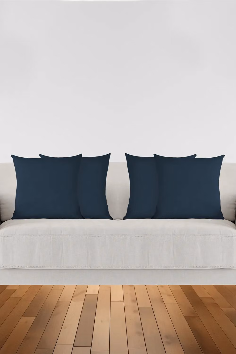 Neel Blue Set of 2 Square Polyester Cushion Covers in Navy, W/D/H: 45 x 45 cm – 4