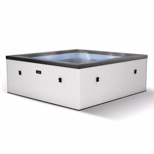 Summer Waves Wave Garda 4 Person Eco Foam Hot Tub in Pebble White with 70 BubbleJet Massages and WiFi App Control