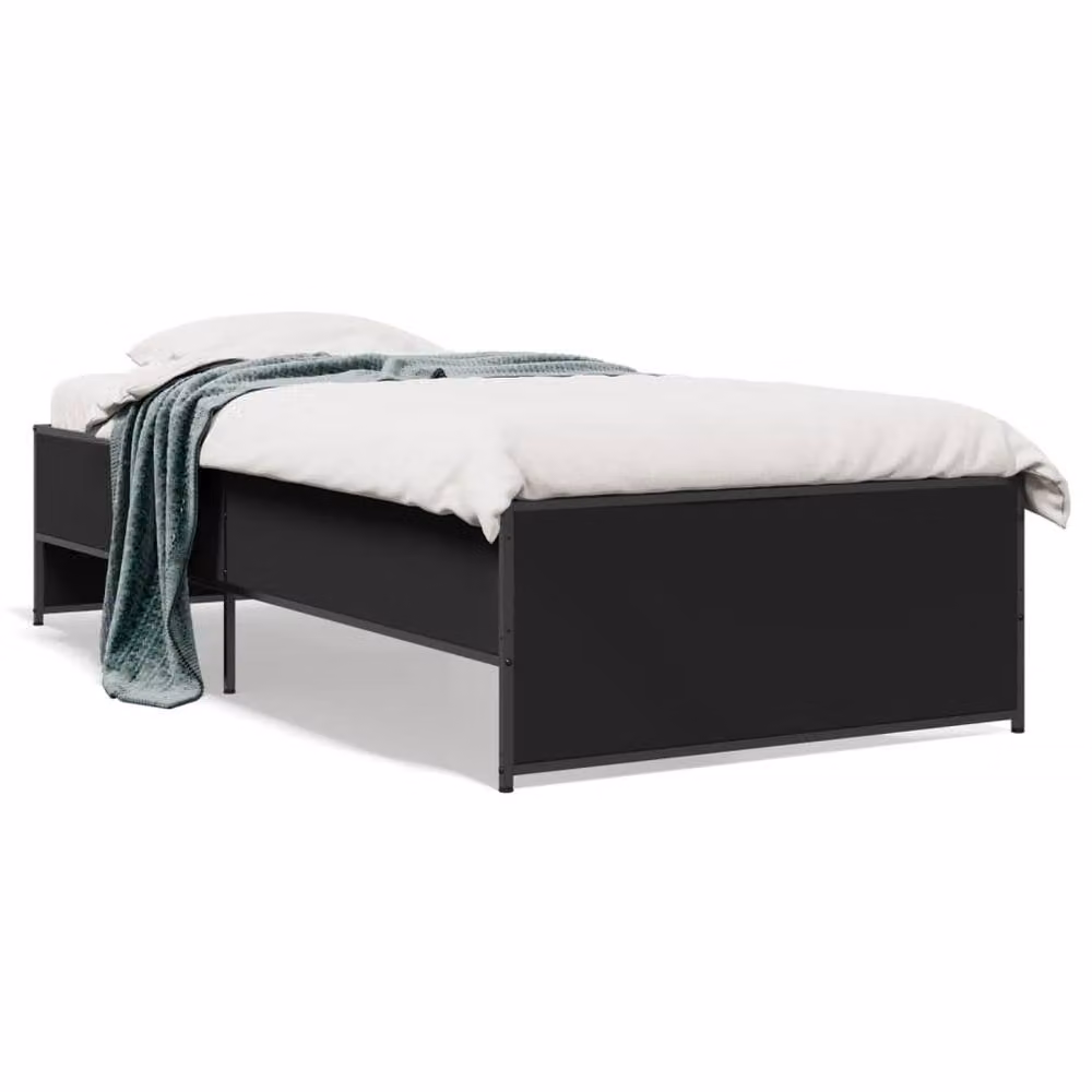 Berkfield Home Bed Frame in Black, W/D/H: 100 x 200 x 39.5 cm – 2
