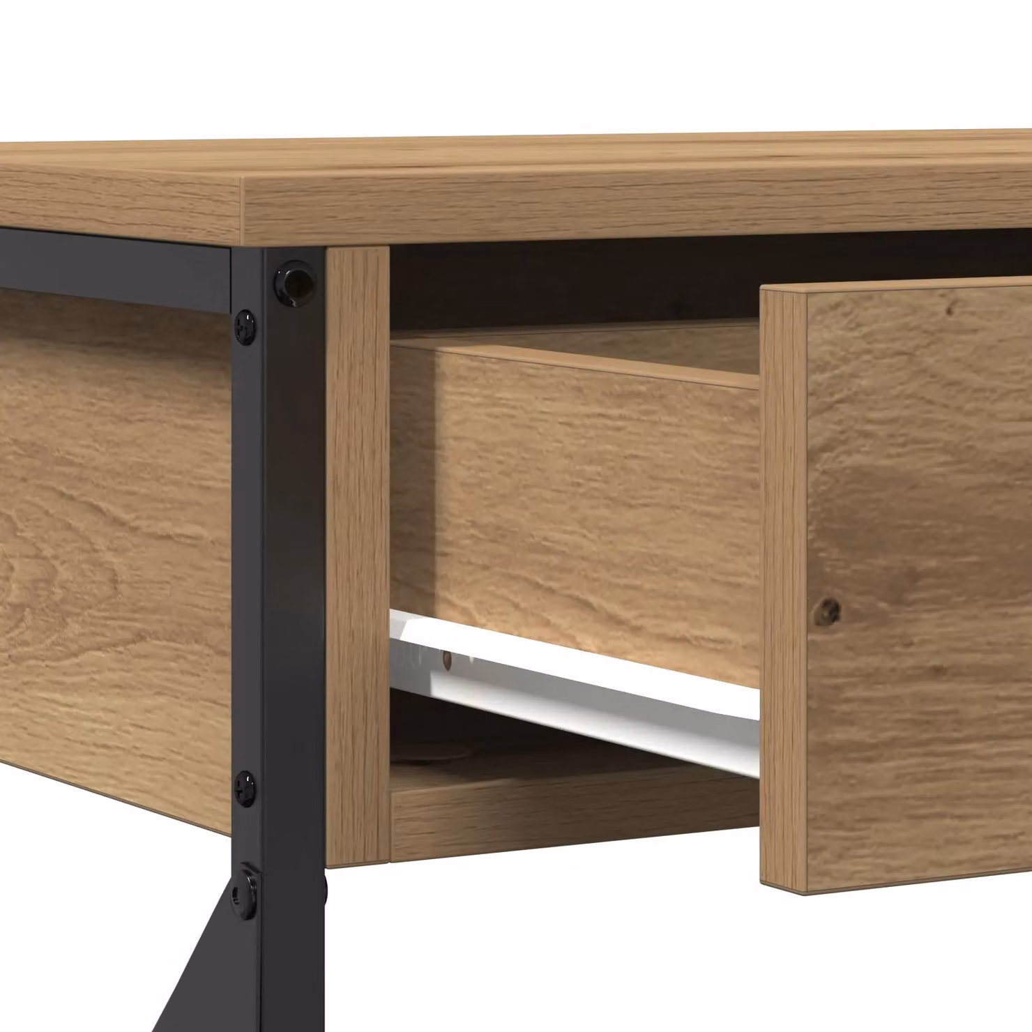 Berkfield Home Artisan Oak Console Table in Brown, W/D/H: 100 x 28 x 75 cm – 4