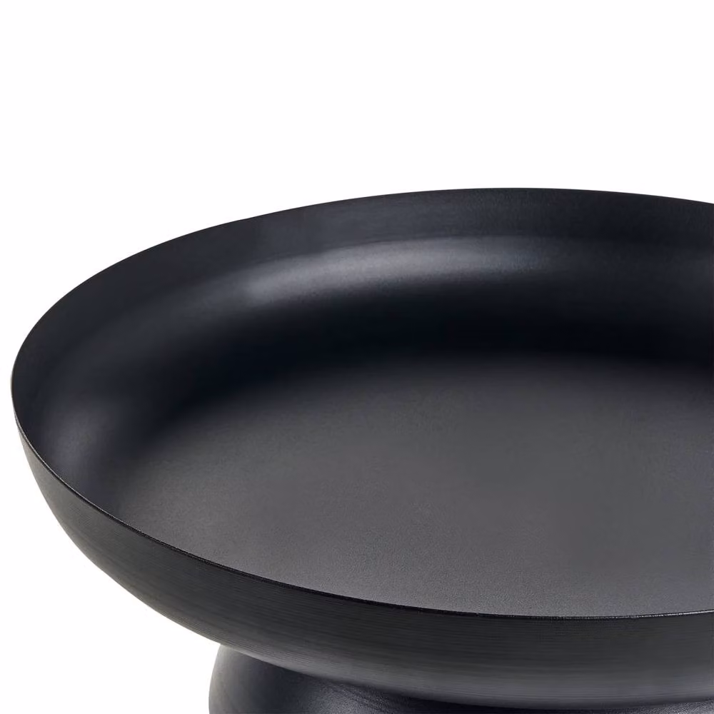 Wyld and Coco Geometric Black Matt Metal Round Side Table – 3