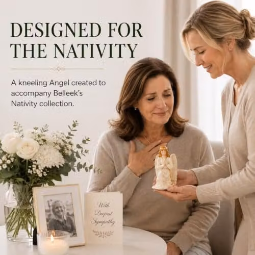 Belleek Living Classic Nativity Angel Ceramic Figurine in White and Multicolour – 4