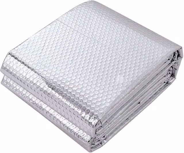 Living and Home Reflective Heat Insulation Bubble Aluminium Film Sunshade in Silver, W: 0.6 m, L: 5 m