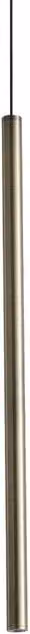 Netlighting Look Slim Cylinder Pendant Ceiling Light in Gold/Brass, 40 cm, 1x LED, 220 lm, 3000K Warm White