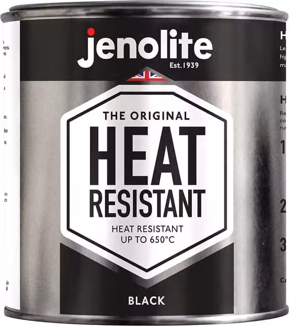 Jenolite Matt Black Quick Drying Rust Resistant Stove and BBQ VHT Metal Paint