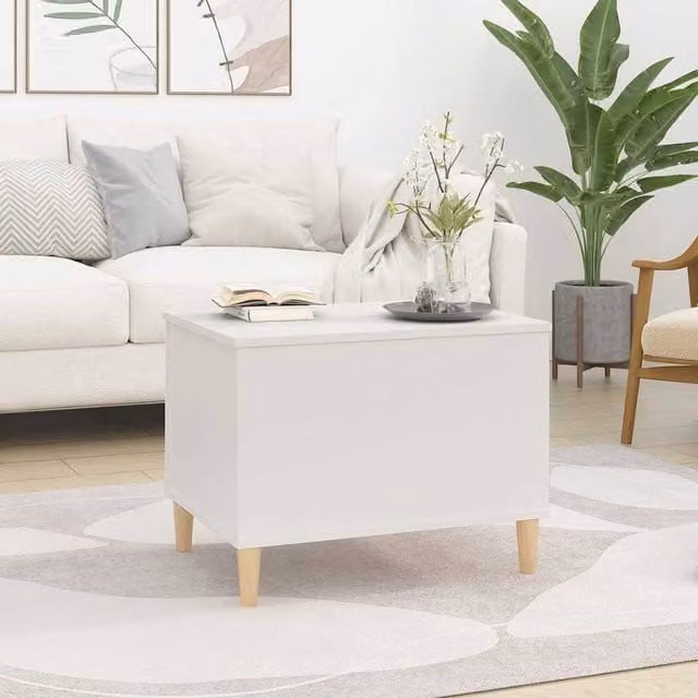Berkfield Home White Decorative Coffee Table with Lift Mechanism, W: 60 cm, D: 44.5 cm, H: 45 cm