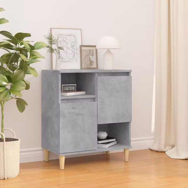 Berkfield Home Sideboard in Concrete Grey, W/D/H: 60 x 35 x 70 cm