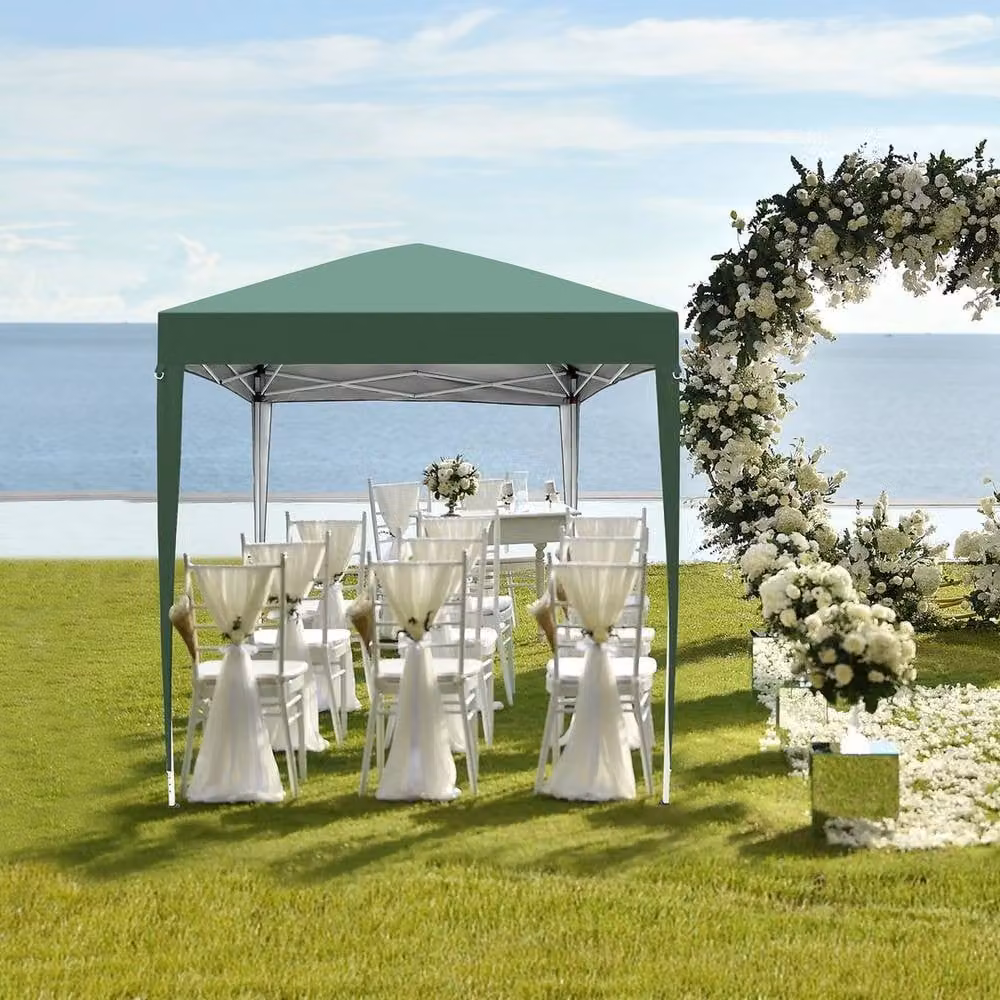 Kelvenix Green Pop Up Gazebo Marquee Garden Party Tent Canopy with Steel Frame – 5