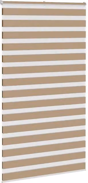 Berkfield Home Elegant Zebra Blind in Sand Brown, W: 125 cm, H: 230 cm