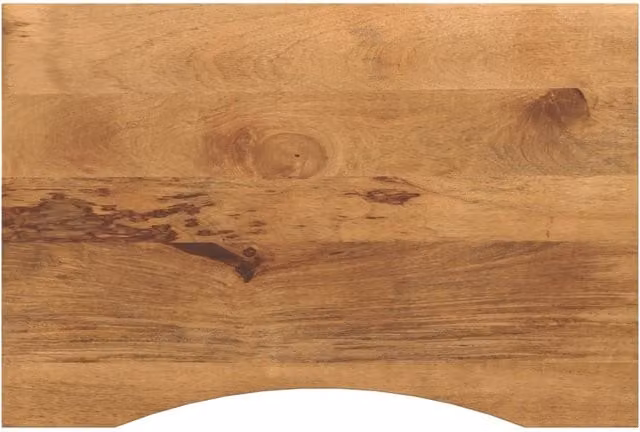 Berkfield Home Curved Solid Mango Wood Desk Top in Brown, W: 100 cm, D: 60 cm, H: 2.5 cm
