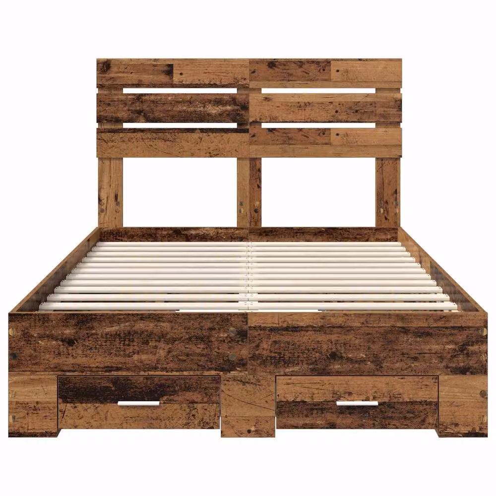 Berkfield Home Modern Bed Frame with Headboard and Drawers in Brown Engineered Wood – 3