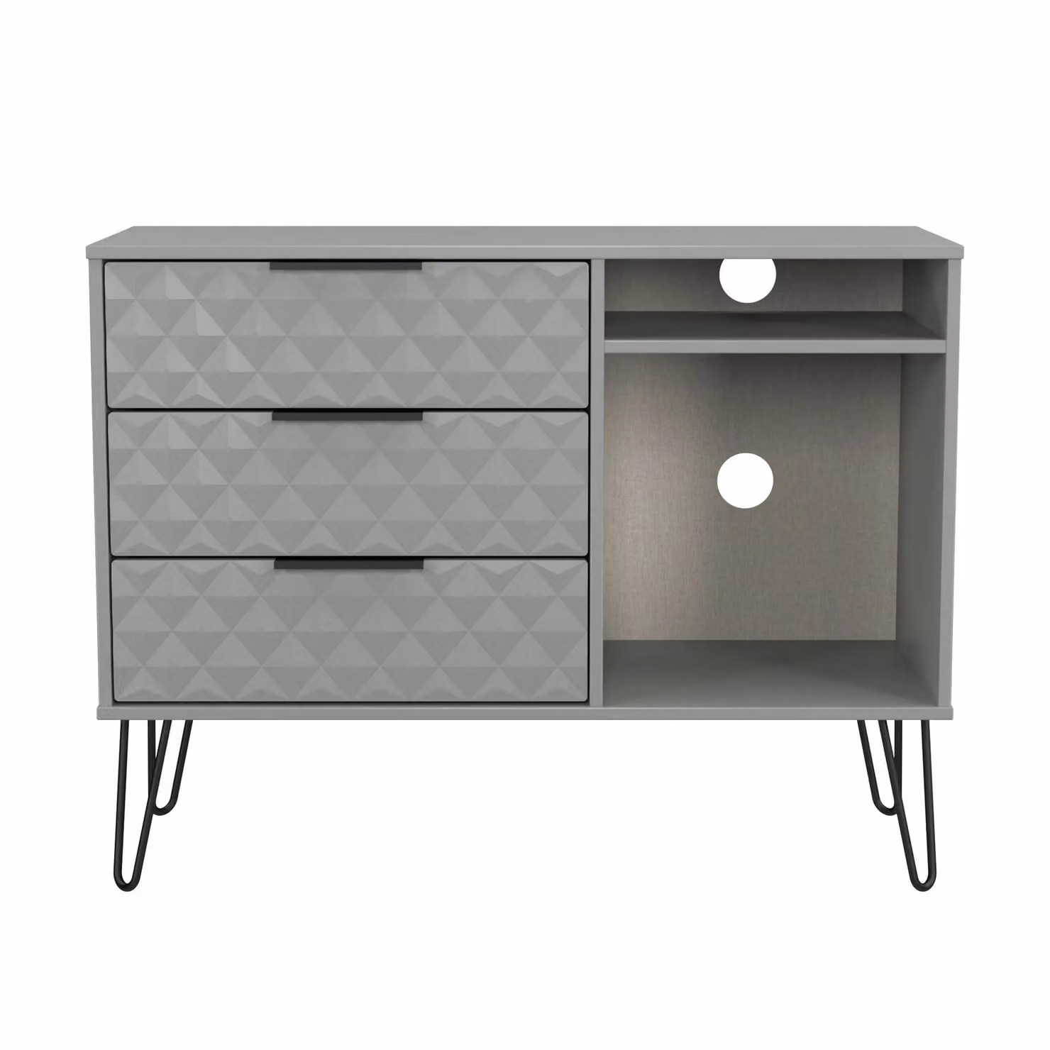 2 U Islay 3 Drawer TV Unit in Dark Grey Matt Finish – 2