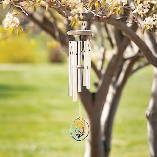 Woodstock Chimes Habitats Silver Glass Owl Wind Chime – 2