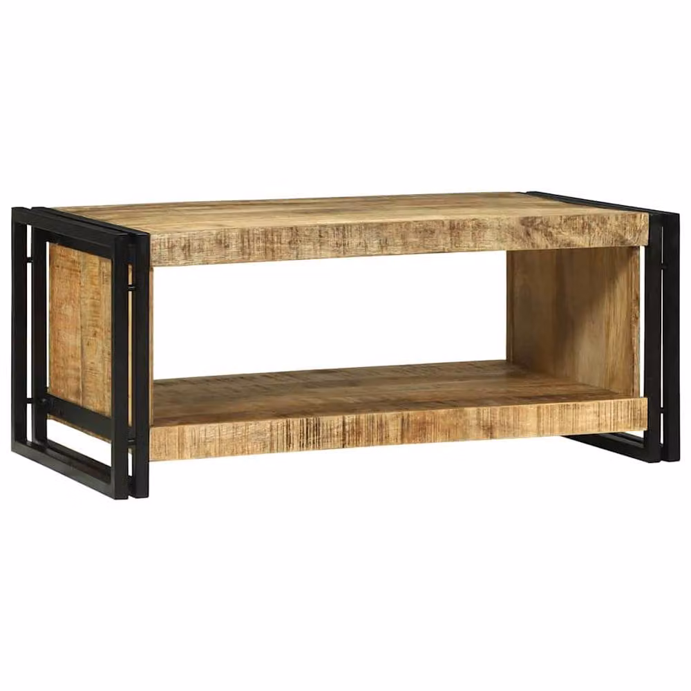 Berkfield Home Beautiful Mango Wood Coffee Table, Brown, W/D/H: 90 x 50 x 38 cm – 2