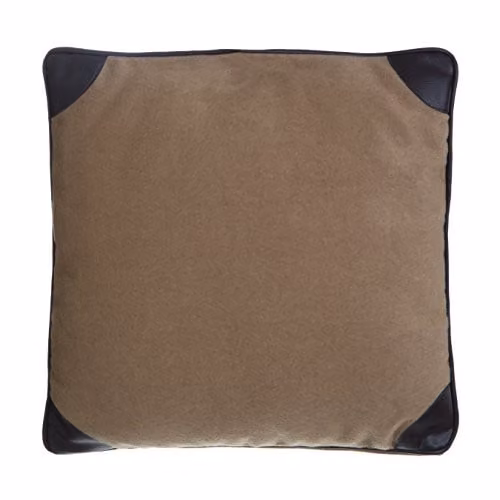 Premier Housewares Square Heritage Texture Cushion in Beige and Brown, W/D/H: 45 x 45 x 8 cm