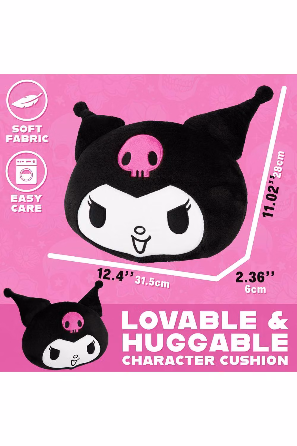 Get Trend Sanrio Kuromi 3D Plush Cushion, Black – 5