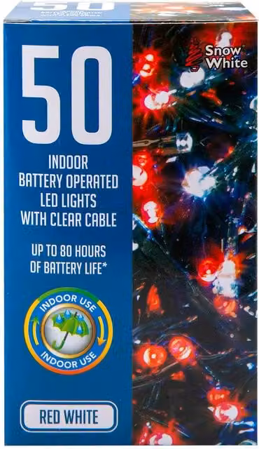 VFM e-Store Christmas String Lights with 30 Bulbs in White, Red and Multicolour – 1