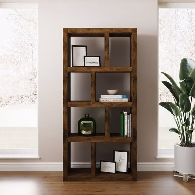 GFW Jakarta Tall Open Shelving Unit in Brown Mango Wood – 1