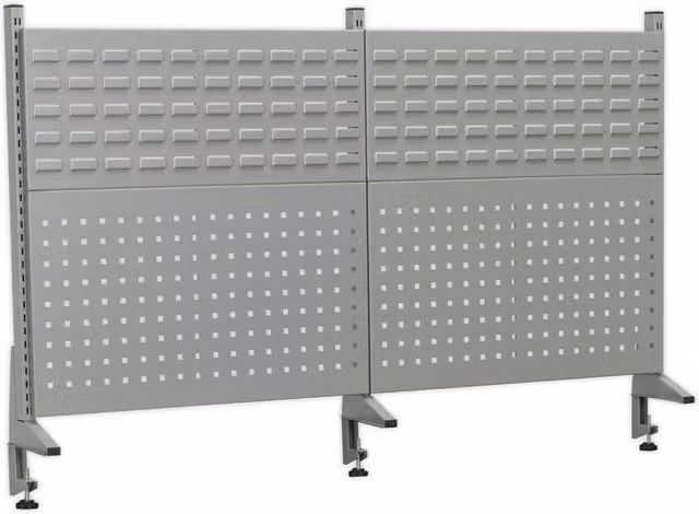 PerfoTool Loops Steel Industrial Workbench Back Panel Assembly in Grey, Width: 145.5 cm