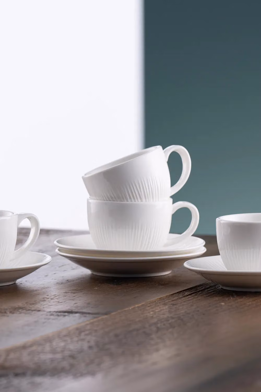Belleek Living Erne White Porcelain Espresso Cup and Saucer with Geometric Design – 2