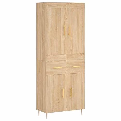 vidaXL Industrial Style Highboard Sideboard in Sonoma Oak and Brown, W/D/H: 180.0 x 52.5 x 69.5 cm