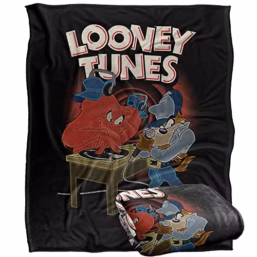 LOGOVISION Looney Tunes Super Soft Fleece Throw Blanket, Multicolour and White, W/D/H: 152 x 127 x 1 cm – 1