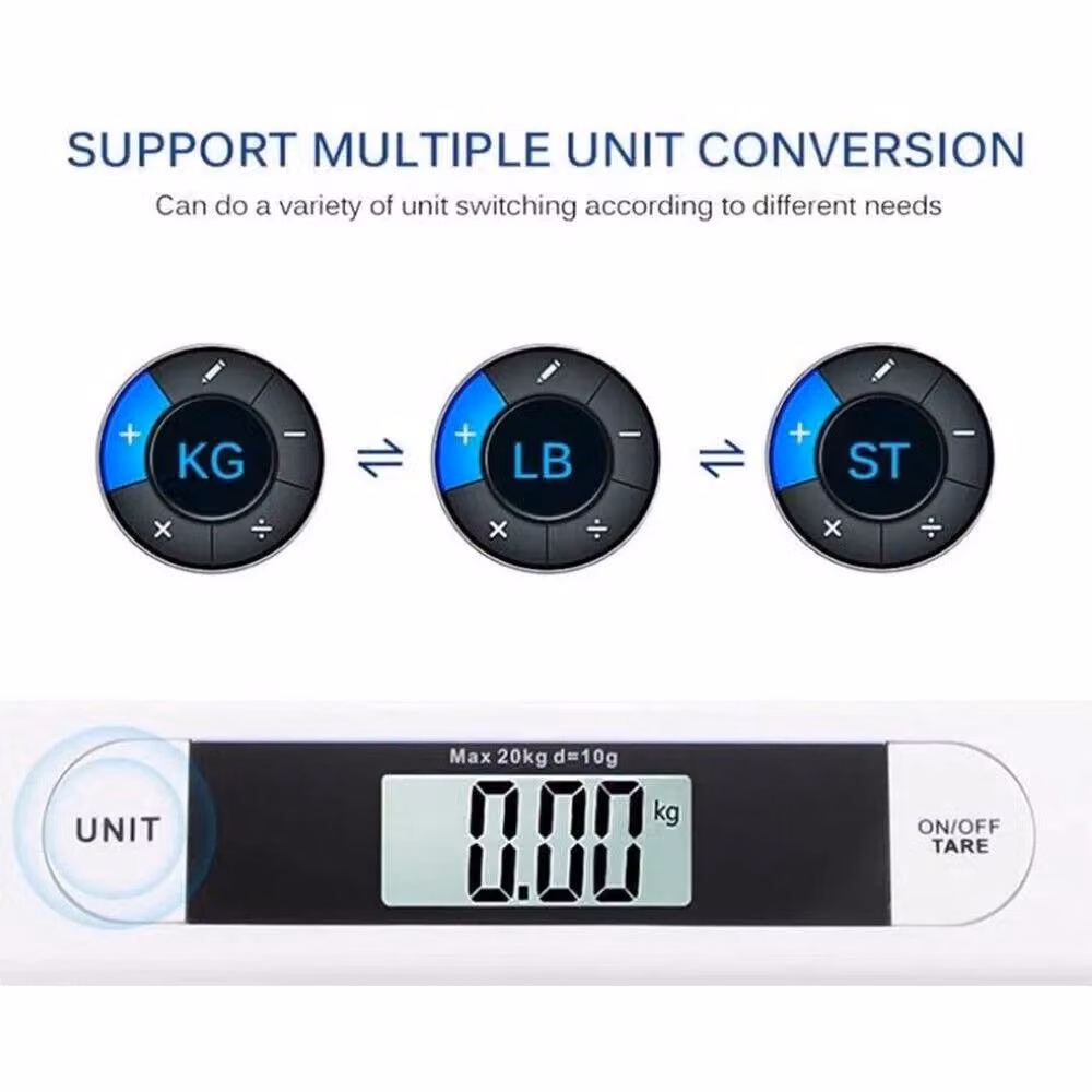 NESTLUNE Electric Pet Weighing Scales in White with Digital Display and Unit Conversion, Max Capacity 20kg – 2