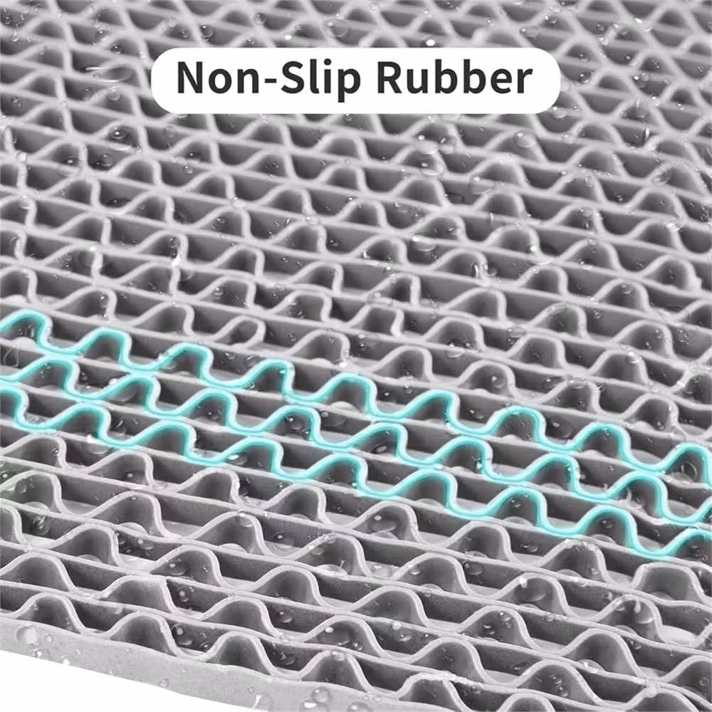 EONLION Non Slip Grey Rubber Floor Mat, W/D/H: 100 x 100 x 0.5 cm – 3