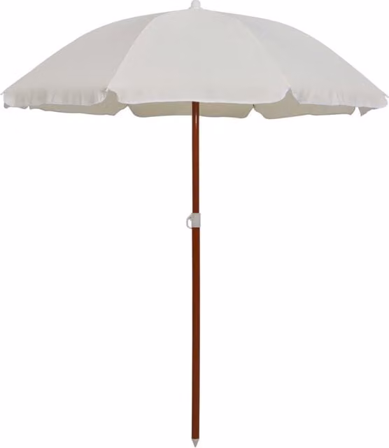 Berkfield Home Parasol with Steel Pole and Polyester Canopy in Beige Sand, Diameter: 180 cm – 1