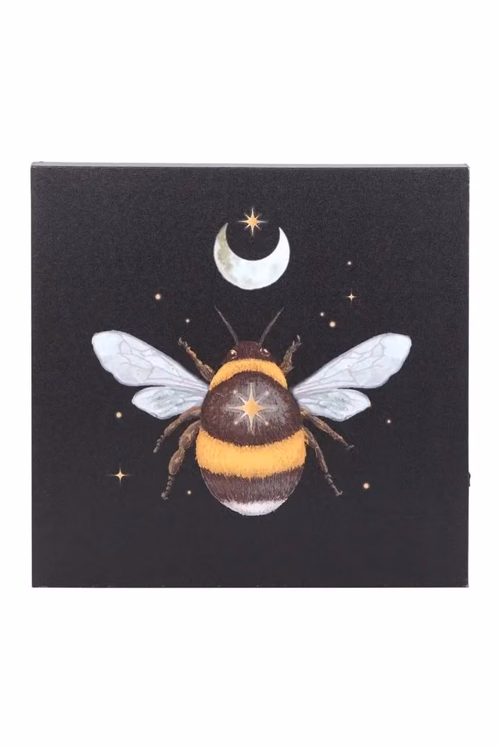 KDMD Forest Bee Light Up Canvas Plaque in Black, W/D/H: 30 x 30 x 1 cm – 3