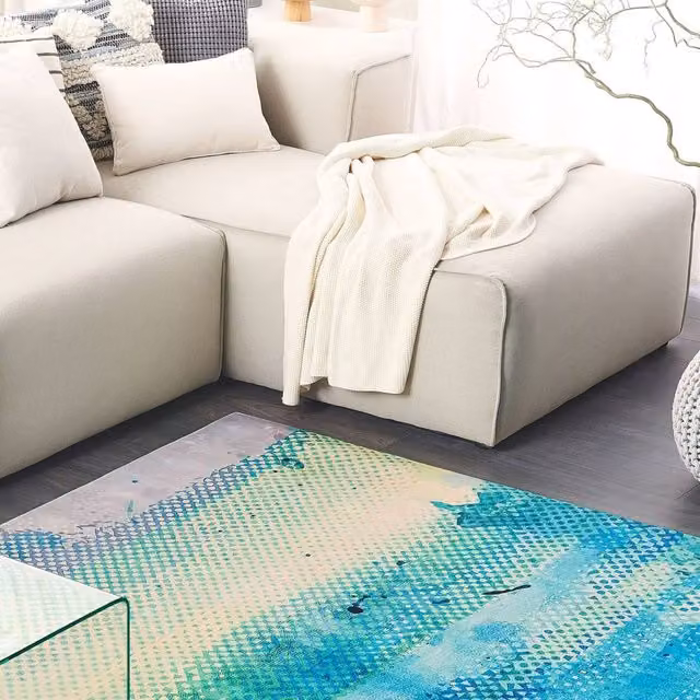 Wyld and Coco Abstract Watercolour Area Rug, Multicolour, W: 160 cm, D: 230 cm