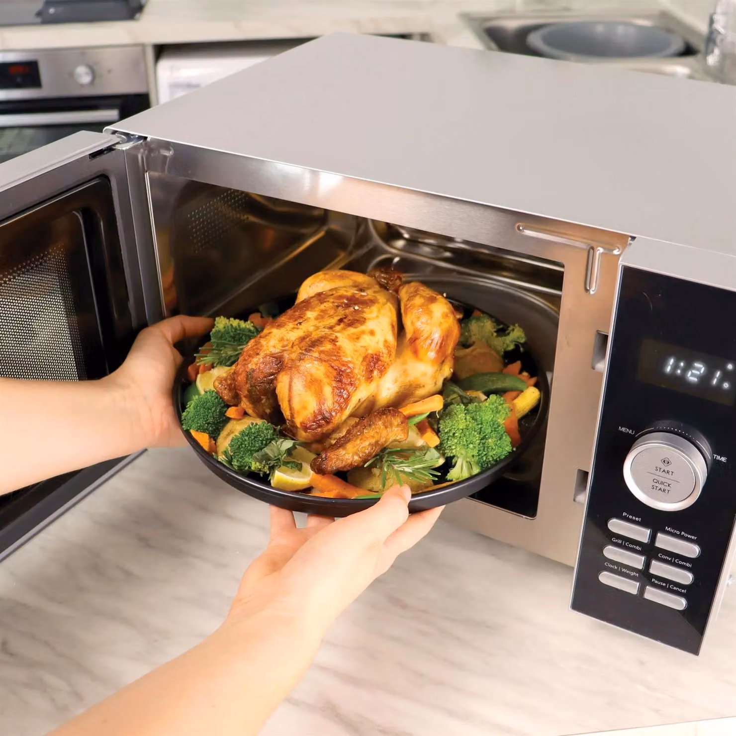 Statesman Digital Combination Microwave with Grill and Convection, 900 W, 25 Litre, Silver – 5
