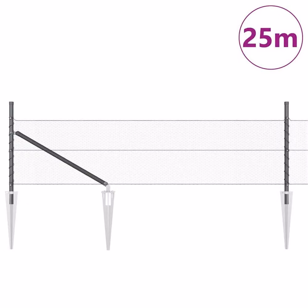 Berkfield Home Grey Galvanised Steel Hexagon Fence, W/H: 0.8 x 25 m – 2