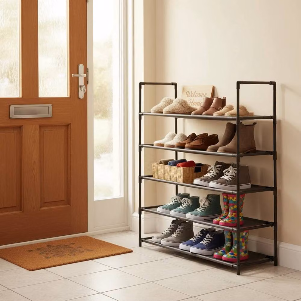 FORGEVIO 5 Tier Spaceways Shoe Rack in Black – 2