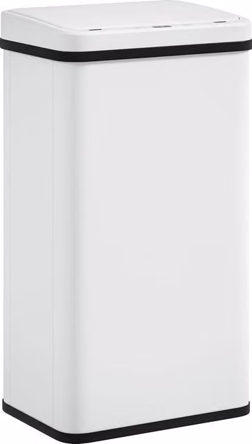 HOMCOM 50L White Stainless Steel Automatic Motion Sensor Kitchen Bin with Soft-Close Lid